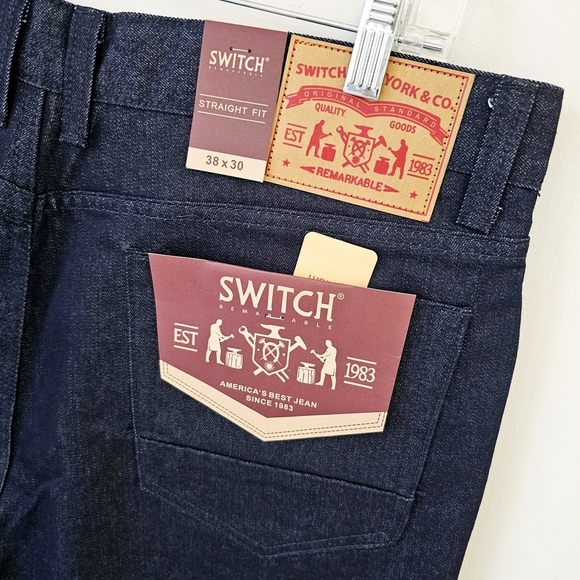 Men's Straight Fit Jeans - Dark Navy - Picture 7 of 9